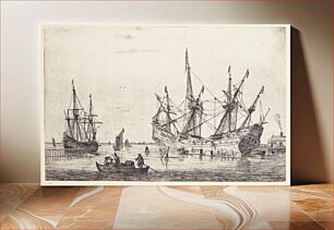 Πίνακας, Calfing of three keel-tailed ships by Reinier Nooms