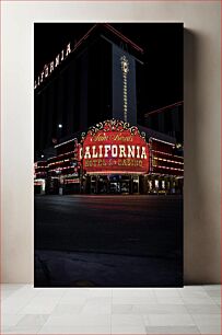 Πίνακας, California Hotel & Casino at Night Καλιφόρνια Ξενοδοχείο & Καζίνο τη νύχτα