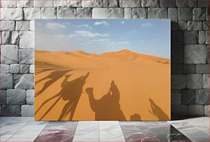 Πίνακας, Camel Shadows in Desert Landscape Σκιές καμήλας στο τοπίο της ερήμου