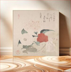 Πίνακας, Camellia Flowers, a Netsuke and a Seal by Kubo Shunman