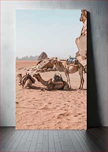 Πίνακας, Camels in Desert Landscape Καμήλες στο τοπίο της ερήμου