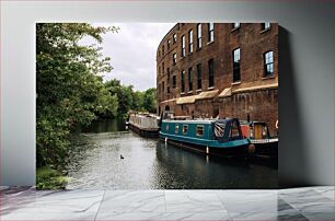 Πίνακας, Canal with Boats and Historic Building Κανάλι με βάρκες και ιστορικό κτίριο