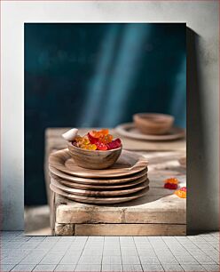 Πίνακας, Candies in Wooden Bowl Καραμέλες σε Ξύλινο Μπολ