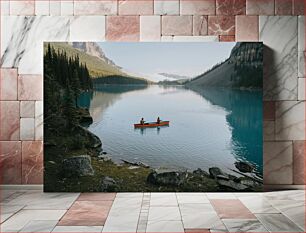 Πίνακας, Canoeing on a Serene Lake Κωπηλασία με κανό σε μια γαλήνια λίμνη