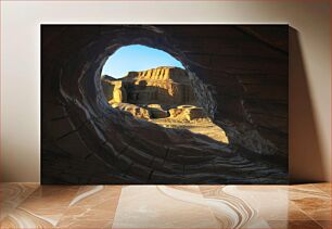 Πίνακας, Canyon View through Rock Hole Θέα στο φαράγγι μέσα από την τρύπα του βράχου