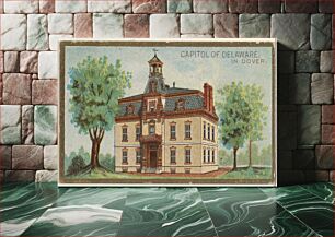 Πίνακας, Capitol of Delaware in Dover, from the General Government and State Capitol Buildings series (N14) for Allen & Ginter Cigarettes Brands