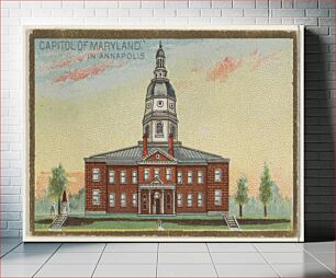 Πίνακας, Capitol of Maryland in Annapolis, from the General Government and State Capitol Buildings series (N14) for Allen & Ginter Cigarettes Brands