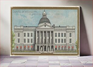 Πίνακας, Capitol of Mississippi in Jackson, from the General Government and State Capitol Buildings series (N14) for Allen & Ginter Cigarettes Brands