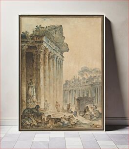 Πίνακας, Capriccio with an Ancient Temple by Hubert Robert