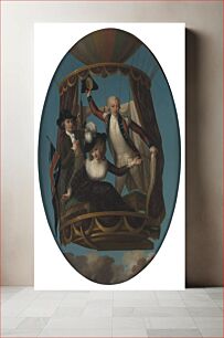 Πίνακας, Captain Vincenzo Lunardi with his Assistant George Biggin, and Mrs. Letitia Anne Sage, in a Balloon