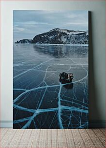 Πίνακας, Car on Frozen Lake Αυτοκίνητο στην Παγωμένη Λίμνη