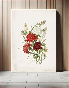 Πίνακας, Carnations and mignonette
