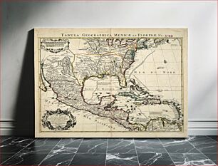 Πίνακας, Carte du Mexique et de la Florida : des terres angloises et des Isles Antilles, du cours et des environs de la Riviere de Mississippi