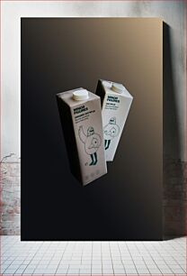 Πίνακας, Cartons of Minor Figures Oat Milk Κουτιά με μικρές φιγούρες Γάλα βρώμης