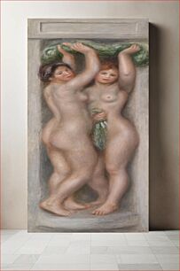 Πίνακας, Caryatids (Cariatides); also called Deux baigneuses (panneau décoratif) by Pierre Auguste Renoir