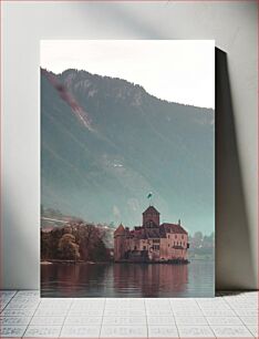 Πίνακας, Castle by the Lake with Mountain Backdrop Κάστρο δίπλα στη λίμνη με φόντο το βουνό