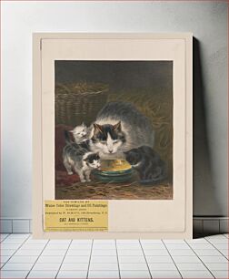 Πίνακας, Cat and kittens / after Henrietta Ronner