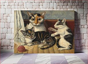 Πίνακας, Cat and Kittens (ca. 1872–1883) by American 19th Century