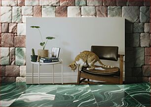 Πίνακας, Cat and Plants in Cozy Corner Γάτα και φυτά σε ζεστή γωνιά