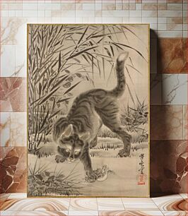 Πίνακας, Cat Catching a Frog by Kawanabe Kyosai