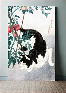 Πίνακας, Cat with Tomato Plant (1931) by Hiroaki Takahashi