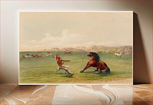 Πίνακας, Catching the Wild Horse (1844) by George Catlin