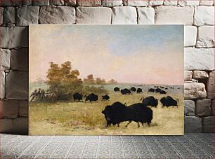 Πίνακας, Catlin and Party Stalking Buffalo, Upper Missouri by George Catlin