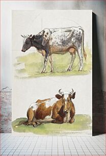 Πίνακας, Cattle, a Cow Walking and a Cow Crouching (1 Spell Check As You Type (Selected)875–1880) by