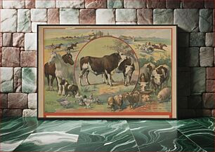 Πίνακας, [Cattle surrounded by farm animals and horse racetrack]