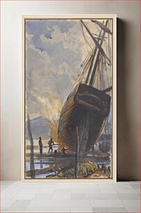 Πίνακας, Caulking the Schooner, Falmouth Harbour