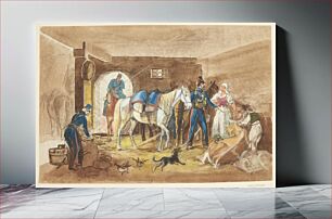 Πίνακας, Cavalrymen in a stable by Johann Adam Klein