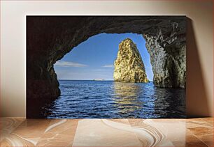 Πίνακας, Cave Opening to Sea and Rock Άνοιγμα σπηλαίου σε θάλασσα και βράχο