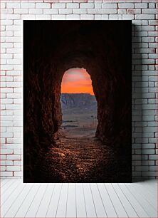 Πίνακας, Cave View at Sunset Άποψη σπηλαίου στο ηλιοβασίλεμα