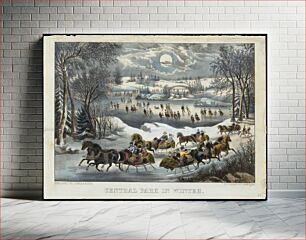 Πίνακας, Central Park in Winter published and printed by Currier & Ives