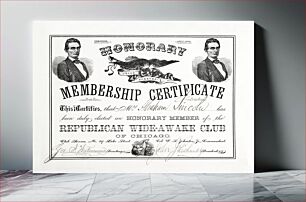 Πίνακας, Certificate of membership, Abraham Lincoln papers (1833-1916)