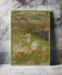 Πίνακας, Chand Bibi Hawking with Attendants in a Landscape, attributed to India, Deccan (ca. 1700)