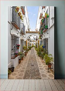 Πίνακας, Charming Alley with Plants Καλαίσθητο δρομάκι με φυτά