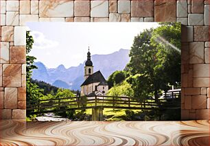 Πίνακας, Charming Church in Mountain Landscape Γοητευτική εκκλησία στο ορεινό τοπίο