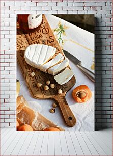 Πίνακας, Cheese and Apricot on a Cutting Board Τυρί και βερίκοκο σε σανίδα κοπής