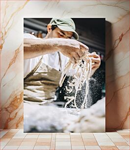 Πίνακας, Chef Making Pasta Σεφ Φτιάχνει Ζυμαρικά