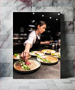 Πίνακας, Chef Preparing Plates Σεφ ετοιμάζει πιάτα