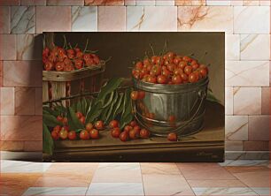 Πίνακας, Cherries in Bucket (Still Life with Cherries and Pail) by Levi Wells Prentice