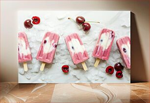 Πίνακας, Cherry and Cream Popsicles Popsicles κεράσι και κρέμα