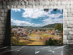 Πίνακας, Cherry Blossom Spring in a Japanese Village Άνοιξη της κερασιάς σε ένα ιαπωνικό χωριό