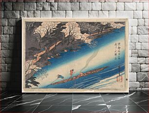 Πίνακας, Cherry Blossoms at Arashiyama, from the series Famous Places of Kyōto by Utagawa Hiroshige