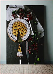 Πίνακας, Cherry Pie with Berries and Knife Κερασόπιτα με μούρα και μαχαίρι