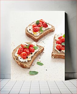Πίνακας, Cherry Tomato and Ricotta Toasts Τοστ με ντοματίνια και ρικότα