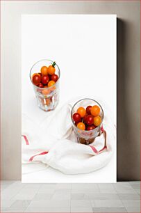 Πίνακας, Cherry Tomatoes in Glasses Τοματίνια σε ποτήρια