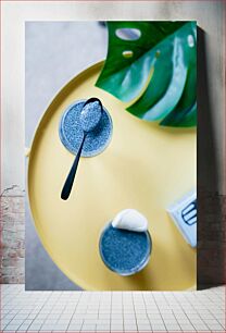 Πίνακας, Chia Seed Pudding on Yellow Tray Πουτίγκα με σπόρους Chia σε κίτρινο δίσκο