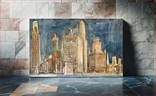 Πίνακας, Chicago, London Guaranty Building, watercolor by Donald Shaw MacLaughlan